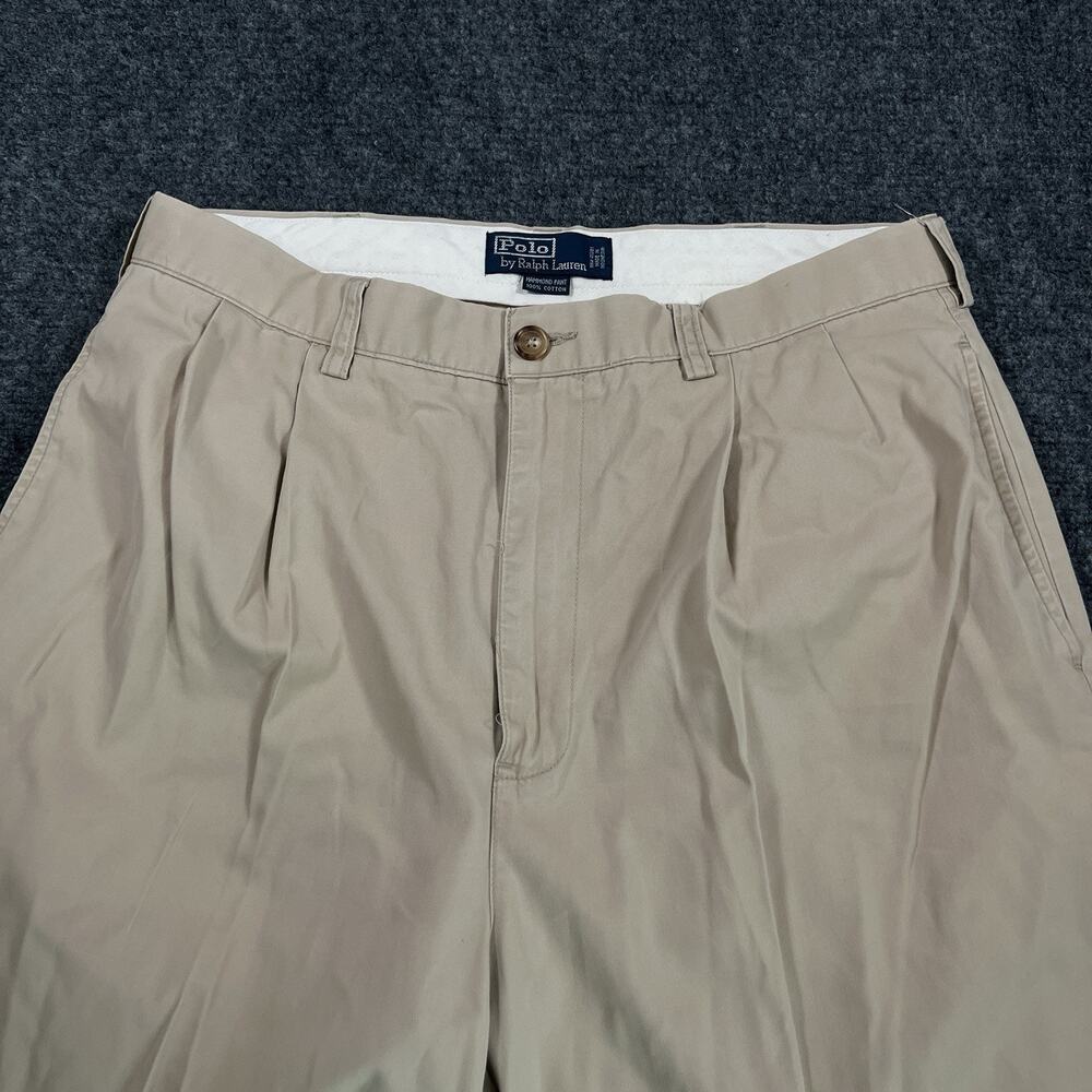 Vintage Polo Ralph Lauren Hammond Double Pleated Pants Twill Cotton Men 34x32